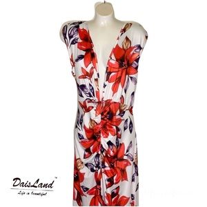 NWT Floral Low V Neck Summer Dress
